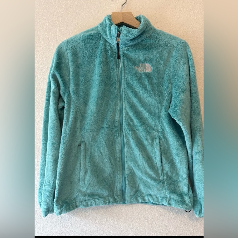 The North Face Women’s Osito Fleece Jacket Small Teal Full Zip Cozy Plush - Picture 3 of 8